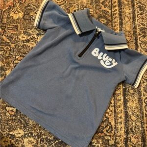 Bluey Kids Polo Shirt - Blue with White Accents